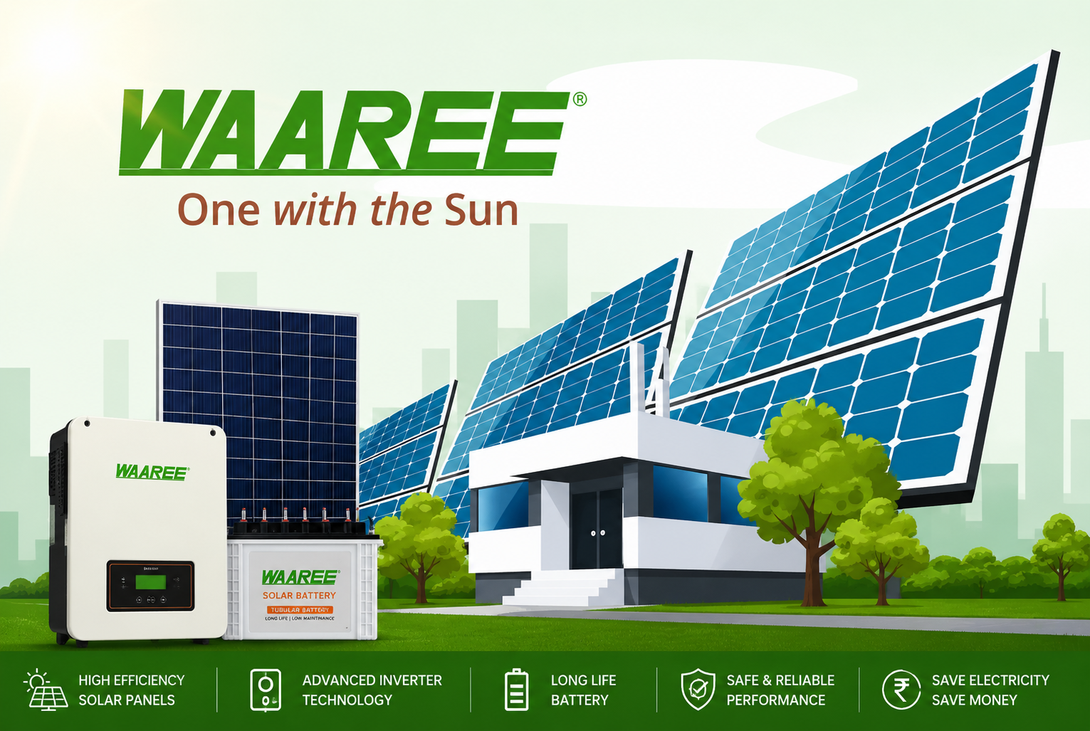 Waaree solar panel visual